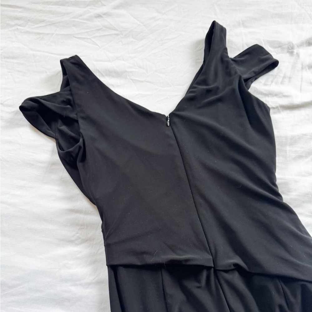 Lauren Ralph Lauren Women's Solid Black Faux Wrap Jumpsuit Size 2 (K) - Picture 4 of 5